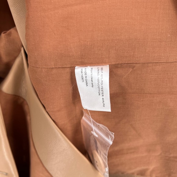 FRANKIES BIKINIS Vegan Leather Blazer Womens Small Tan Earth Oversized NWT - Picture 14 of 16